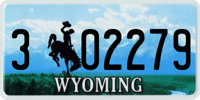 WY license plate 302279