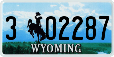 WY license plate 302287