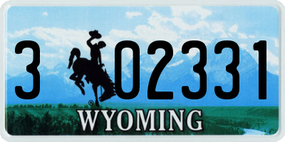 WY license plate 302331