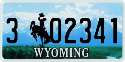 WY license plate 302341