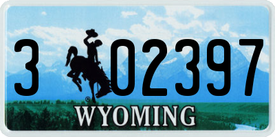 WY license plate 302397