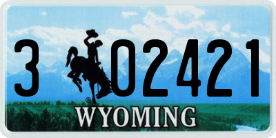 WY license plate 302421