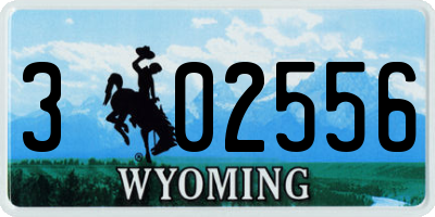 WY license plate 302556