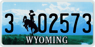 WY license plate 302573