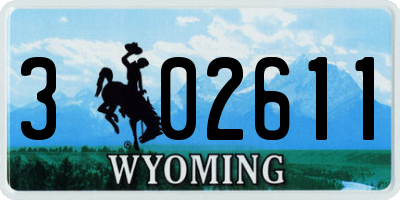 WY license plate 302611