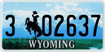 WY license plate 302637