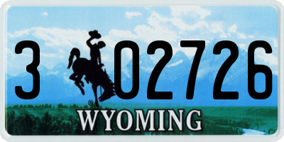 WY license plate 302726