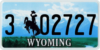 WY license plate 302727