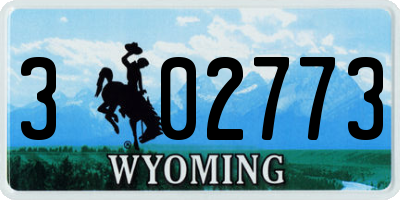 WY license plate 302773