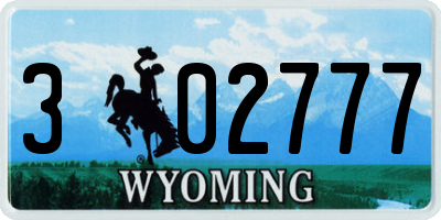 WY license plate 302777
