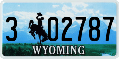 WY license plate 302787