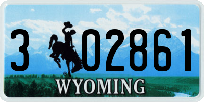 WY license plate 302861