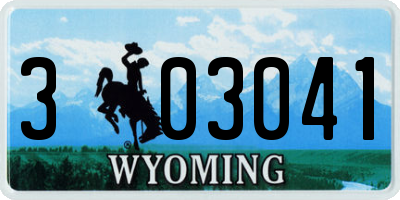 WY license plate 303041