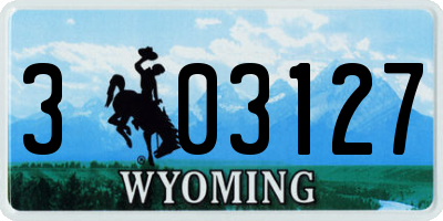 WY license plate 303127