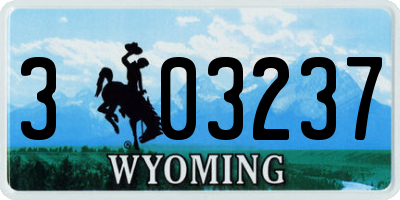 WY license plate 303237