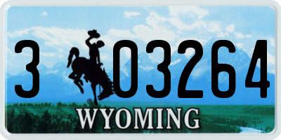 WY license plate 303264