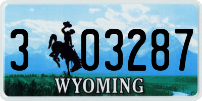 WY license plate 303287