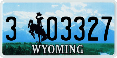 WY license plate 303327