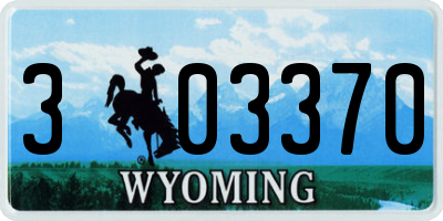 WY license plate 303370