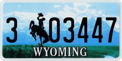 WY license plate 303447