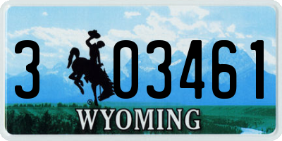 WY license plate 303461
