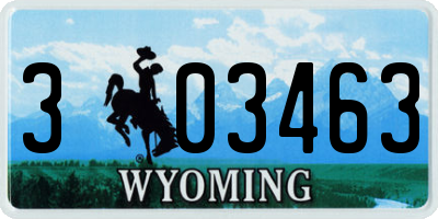 WY license plate 303463