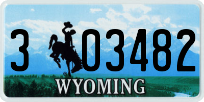 WY license plate 303482
