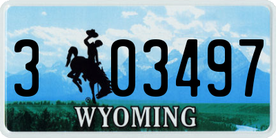 WY license plate 303497