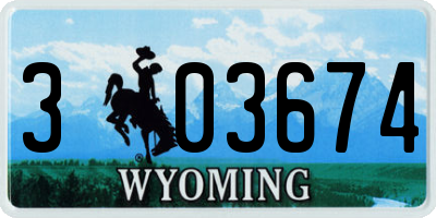 WY license plate 303674