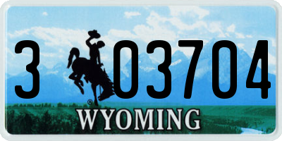 WY license plate 303704