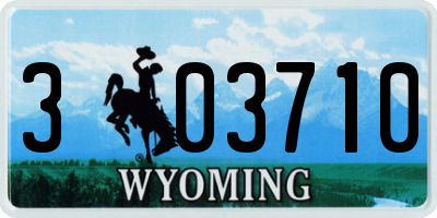 WY license plate 303710