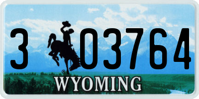 WY license plate 303764