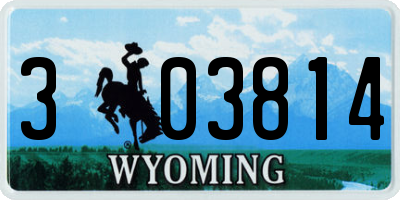 WY license plate 303814
