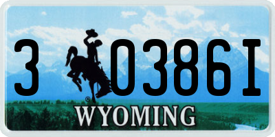 WY license plate 30386I