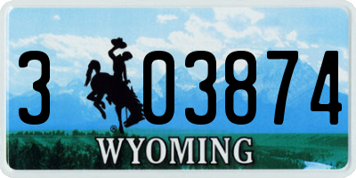 WY license plate 303874