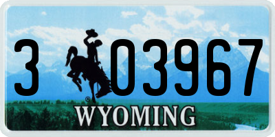 WY license plate 303967
