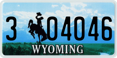 WY license plate 304046