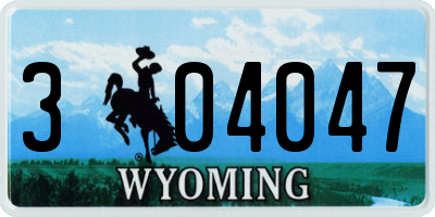 WY license plate 304047