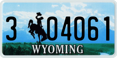 WY license plate 304061