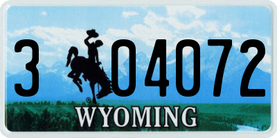 WY license plate 304072
