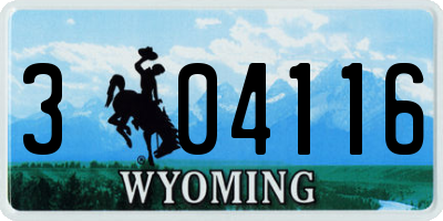 WY license plate 304116