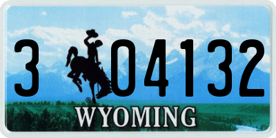 WY license plate 304132