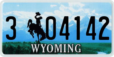 WY license plate 304142