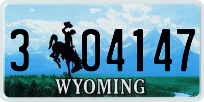 WY license plate 304147