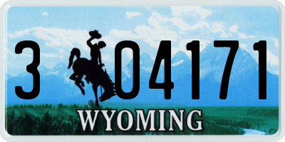 WY license plate 304171