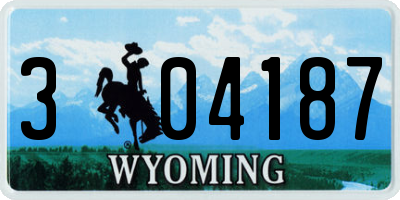 WY license plate 304187