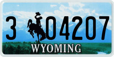 WY license plate 304207