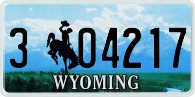 WY license plate 304217