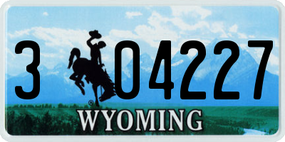 WY license plate 304227