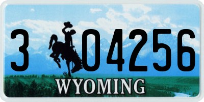 WY license plate 304256